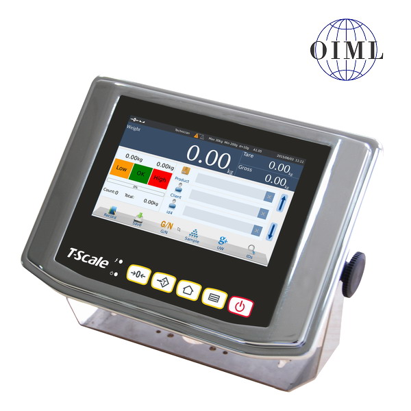 TSCALE NS7, IP-65, nerez, LCD dotykový displej 7" (Inteligentní indikátor s databází produktů určený na specální požadavky vážení, pro obchodní vážení)