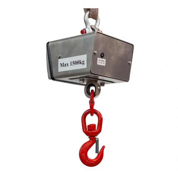 LESAK J1-RWS, 150kg/50g, nerez (Závěsná/jeřábová váha pro obchodní vážení s LCD displejem v nerezu)