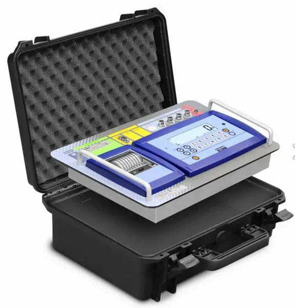 DINI ARGEO DFWKRP, Vážní jednotka + tiskárna v přenosném kufru (Vážní indíkátor se zabudovanou tiskárnou a provozem na baterie v přenosném kufru)