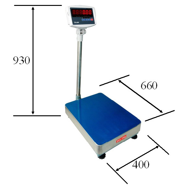 TSCALE ELW-PB4050, 150kg/50g, 400x500mm  (Certifikovaná podlahová váha pro obchodní vážení)