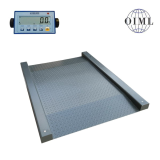 LESAK 4TUVN1212L-SP-DFWL, 300kg/100g, 1200x1200mm, lak (Nájezdová snížená váha se sníženou vážní plochou s vestavěnými nájezdy s vážní jednotkou, lakovaná konstrukce)